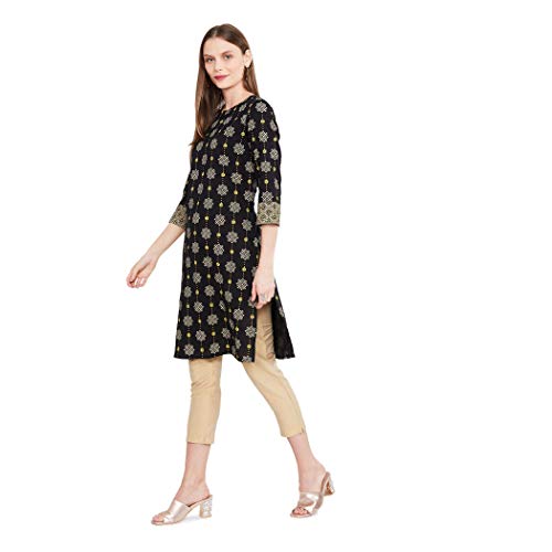 Image of Max Women Cotton Straight Fit Printed Straight Kurta