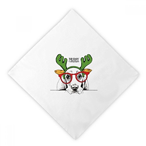 Servilletas de tela blancas con tierno diseño de perro acuarela 2