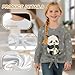 Hucavortre Cute Panda Girls Long Sleeve Shirts Cute Sweatshirt Kids Crewneck Basic Printed Tees Tie Knot Front Tops for Teen Girl