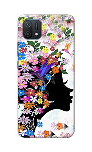 Image of Printed Hard Back Cover Case for Oppo A16K Back Cover (Floral Hairstyle Girl) -1803