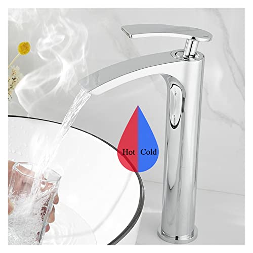 Mélangeur d'eau en laiton chromé au design épuré pour vasque - 4