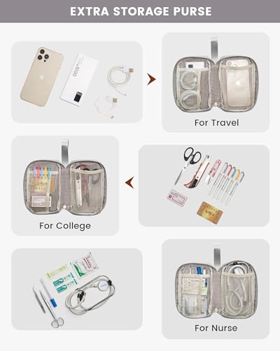 Image of LOVEVOOK Laptop Backpack for Women with Giant Tumbler Holder, 17.3 Inch Work Laptop Bag with USB Port, Fashion Teacher Nurse Backpack Purse, Waterproof Travel Computer Backpack, 2PCS, Beige-Light Grey