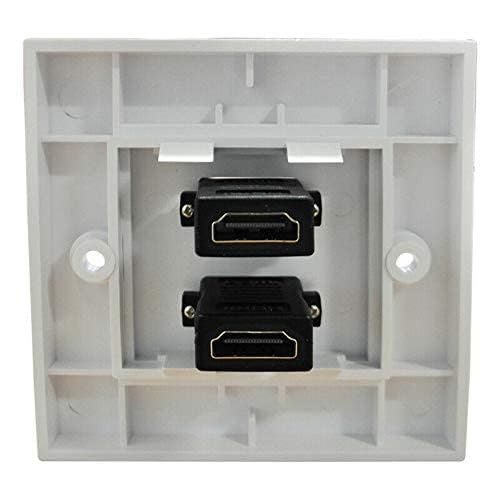 Image of Dual HDMI Multimedia Modular Wall Socket Face Plate Socket Plug Jack Cable or Adapter for Home /Office. (Dual HDMI)