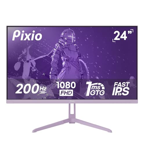 Pixio PX248 Wave Purple 24 inch 200Hz Refresh Rate FHD 1080p Resolution Fast IPS Panel 1ms GTG...