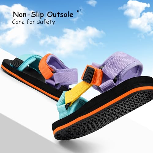 Girls Kids Summer Sandals Slides Open Toe Beach Adjustable Straps Athletic Outdoor Shoes4