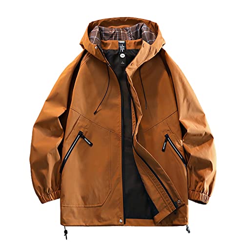 Veste d'extérieur homme orange pour randonnée urbaine et loisirs