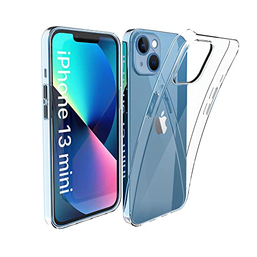N NEWTOP Custodia Cover Compatibile con iPhone 13 Mini da 5.4' pollici, Morbido TPU CLEAR Gel Silicone Anti Graffio Trasparente Slim Sottile Flessibile Case Posteriore Protettiva