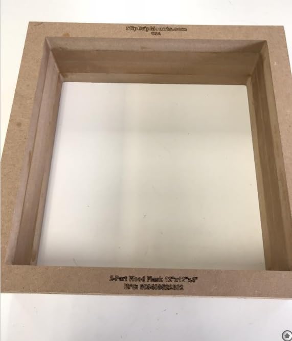 2-Part Foundry Wood Flask Mold for Sand Casting Jewelry Or Craft Making Tool 12"x12"x4" (Inside Dimensions)
