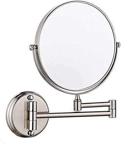 Miroir grossissement 3X couleur nickel avec et sans perçage pour salle de bain