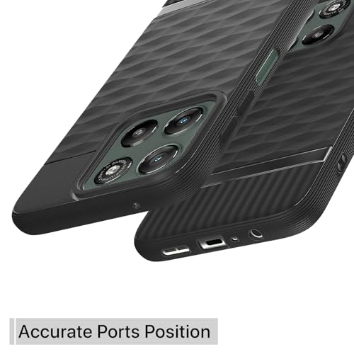 Image of Pikkme Back Cover for Motorola Moto G67 Power 5G / G57 Power 5G Camera Protection 3D Hexa Cube Design Silicone Protective Bumper Case (Black)