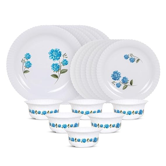 Black Sparrow Unbreakable Plastic Light Weight Dinner Set of 36 Pcs, 6 Big PLATS, 6 Small PLATS, 12 Small Bowl,6 Table Spoon,2 Big Spoon, 2 Big Bowl with 2 LID Multi Color (Blue) - Image 4
