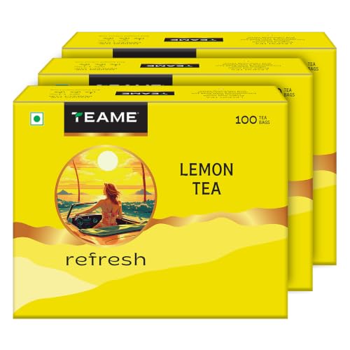 Image of TE-A-ME Lemon Tea 300 Bags | Lemon Tea Bags | Black Tea | Pack of 3 | Total 300 Teabags