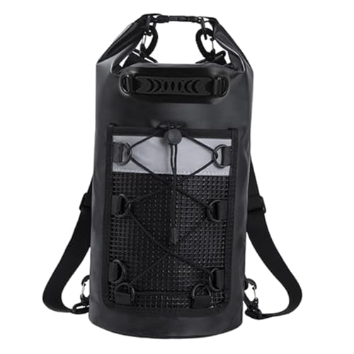 CAQYPVH 防水ドライバッグ IPX6防水仕様 大容量設計 快適肩掛け 耐久性PVC素材 軽量構造 多機能収納 ショルダーストラップ付き アウトドアスポーツに適用 10L, 黒