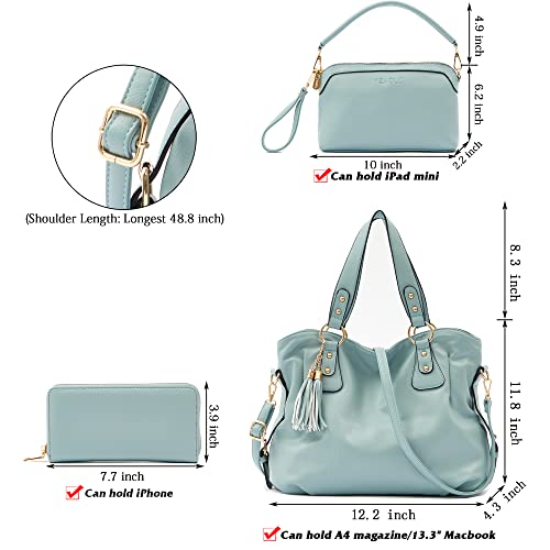 Image of Women Large Crossbody Bags Ladies Satchel Shoulder Handbags Purse and Wallet Set for Women Totes Hobo Purses