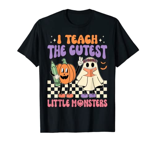 Groovy Halloween Trick Teach The Cutest Little Monster Ghost T-Shirt