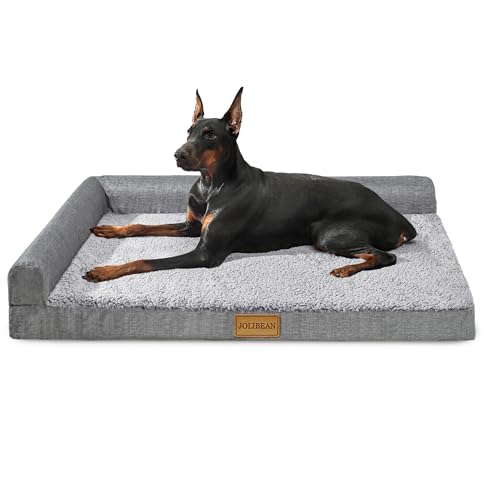 Jolibean Panier XL Chien Orthopédique, Lit Matelas Chien en Forme L, Coussin Déhoussable Lavable...
