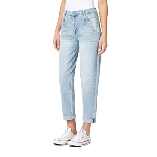 WallFlower Women's Fearless Curvy Barrel High Rise Insta Stretch Juniors Jeans