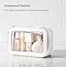 Vorey Medium Clear Makeup Bag for Women, Portable Travel Makeup Bag Organizer Waterproof Toiletry Bag Cute Makeup Bags Cosmetic Bag Makeup Pouch, White