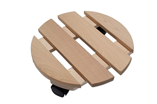 Miniatura 2 de Soporte Para Macetas Redondo De Madera Maciza De 30 Cm Con Resistencia Para Hasta 120 Kg
