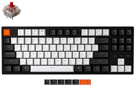 Keychron C1 Wired Mechanical Keyboard TKL, 87-Key White Backlit H...
