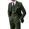 Retro 3 Piece Suit Tweed Herringbone Men’s Suits Slim Fit Groom Tuxedos Set Prom Brown Grey Jacket Blazer Vest Pants