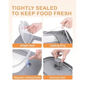 10-13 Lbs Rice Food Container, Collapsible Food Storage Containers with Airtight Lid, Pet Food Scoop and Silicone Dog Bowl, Dog Food Storage Container for Dry Food