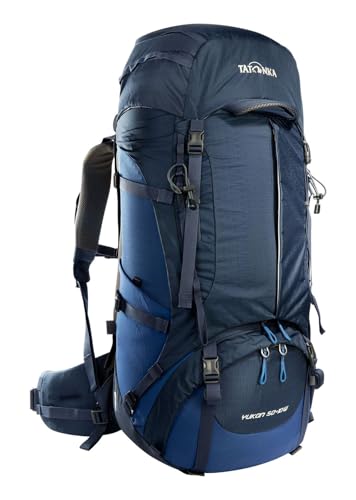 Tatonka Yukon 50+10 Women - Trekkingrucksack für Frauen - Mit Frontzugriff, verstellbarem Rückensystem, extra Bodenfach, Regenhülle und 60 Liter Volumen (navy/darker blue)