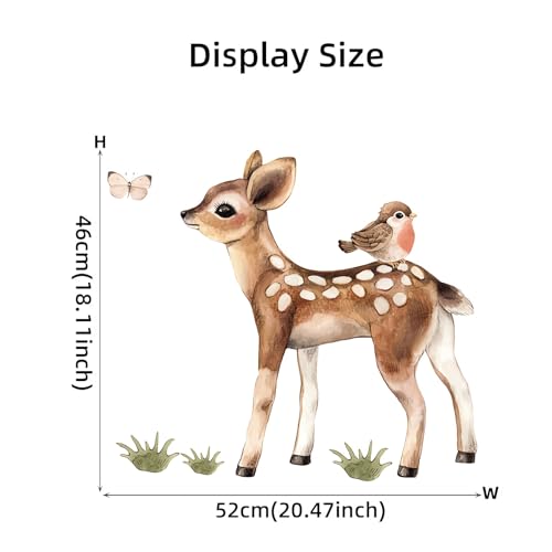 Vinilo Decorativo Cute Fawn and Bird Cartoon miniatura 5