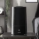 モダンデコ 加湿器 アロマ 【保証1年間】 卓上 タワー型 超音波 静音 大容量 LEDライト ミスト タッチセンサー おしゃれ エコ【PRESSE】 (ブラック)