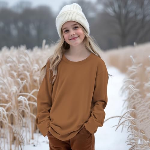 Girls Oversized Sweatshirt Youth Crewneck Long Sleeve Shirts Tunic Tops Cute Pullover Sweater Teen Preppy Clothes3
