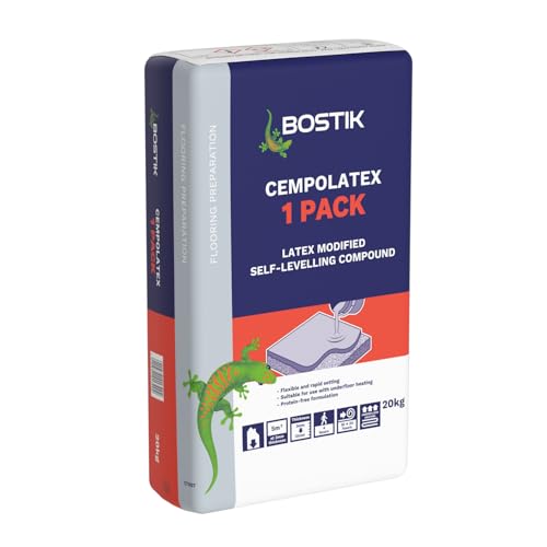Bostik Cempolatex 1 Pack 20kg - Latex Modified Self - Levelling Compound - Protein-Free & Flexible - Fast-Setting Floor Smoother - Ideal for Underfloor Heating