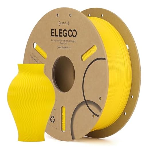 ELEGOO RFID PLA Filament 1.75mm Yellow 1KG, Auto Identification 3D Printer Filament Compatible with Canvas, Dimensional Accuracy +/-0.02mm, 1kg(2.2lbs) Spool for Most 3D Printers