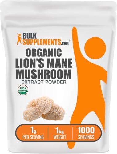 BulkSupplements.com Organic Lion's Mane Mushroom Extract Powder -...