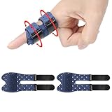 Wisesso Trigger Thumb Splints, Finger Splint for Broken/Straightening/Arthritis, Breathable Thumb Brace for Thumb/Middle/Ring/Index/Pinky Finger, Blue, Short, 2pcs