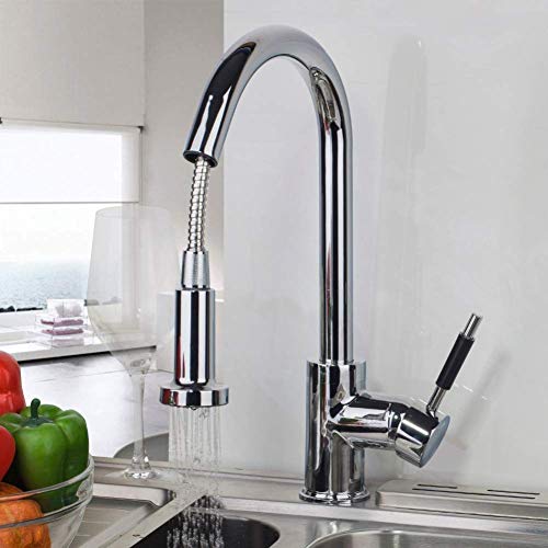 Küchenarmatur Chrom Messing Fertig LED Modern Fertig Ausziehbar Küchenarmatur Standmixer Wasserhähne