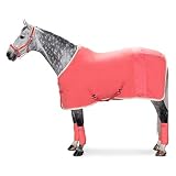 Eskadron Abschwitzdecke Fleece Stripe (Classic Sports Frühjahr-So, Fusion Coral, M (135 cm)
