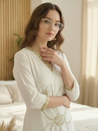 Image of INDO ERA Womens Silk Blend Printed Straight Kurta Pant Set (IESTR5624)