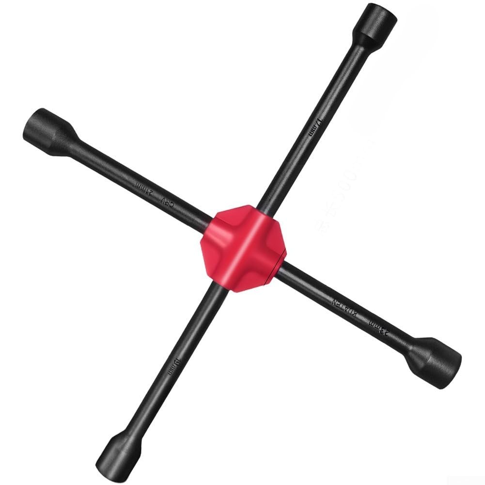 Clé cruciforme 500 mm pour pneus de voiture et SUV avec douilles 17 à 23 mm et manche antidérapant