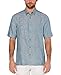 Cubavera Men's Cross Dyed Short Sleeve Woven Shirt, Legion Blue, XX-Large