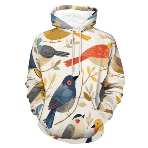 Hoodie oiseau de dessin animé, une idée cadeau originale en taille S