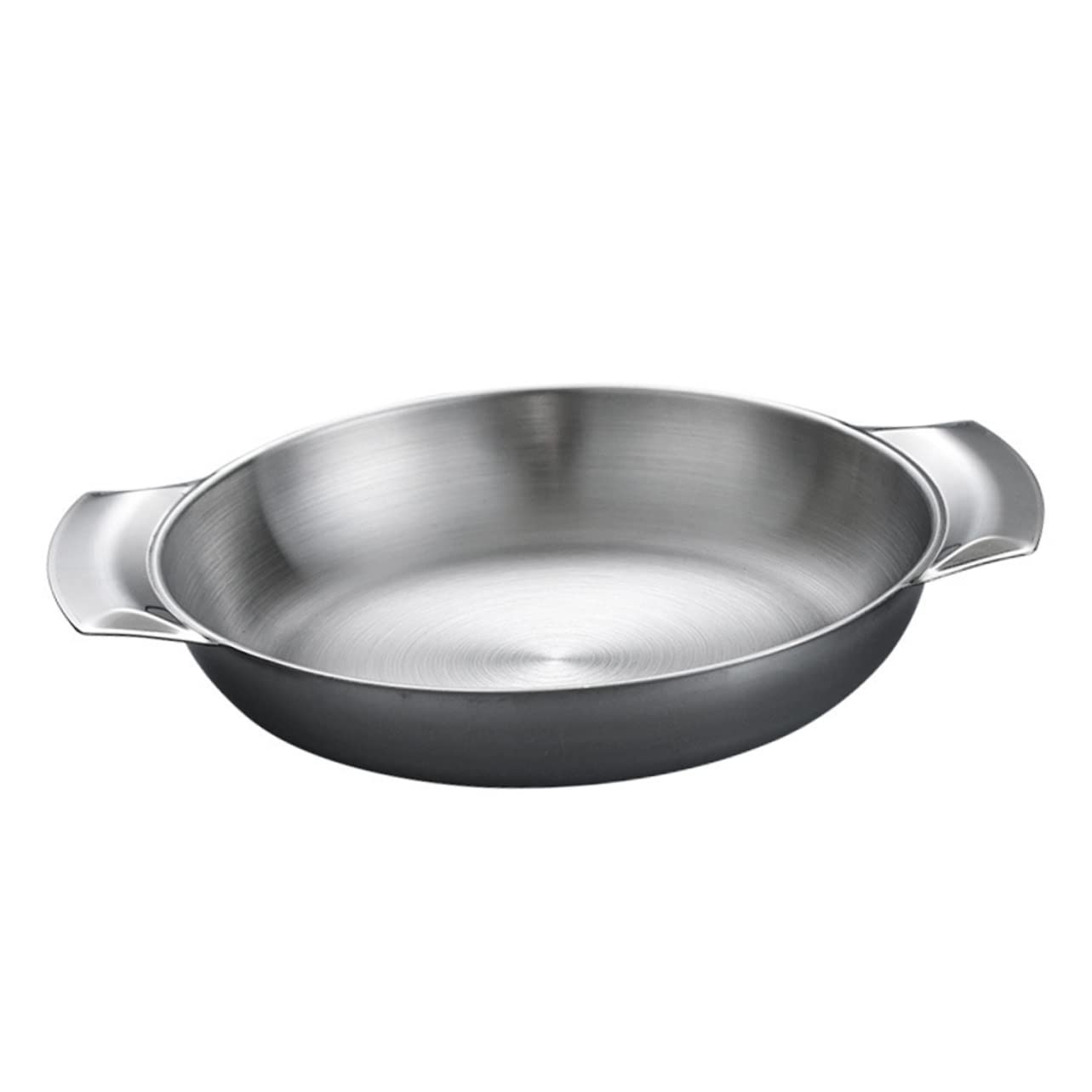 Sosoport Stainless Steel Cooking Pan with Double Handles Korean Style Seafood Pot Dry Pot for Home Cooking Easy to Clean Cookware for Kitchen