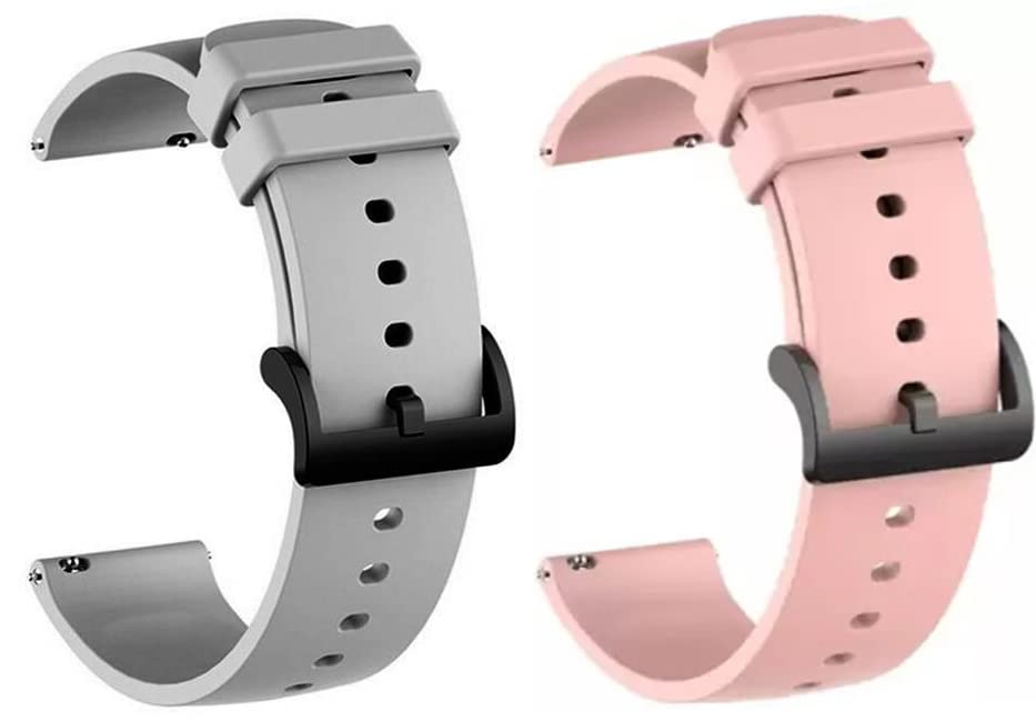 ZOVC 20MM Soft Silicone Smartwatch Band with Black Metal Buckle Strap for Noise X-Fit 1, Evolve 2, Noise ColorFit Brio, Noise ColorFit Qube, Noise ColorFit Qube Oxy, ColorFit Qube 02, Noise Icon Buzz (20 MM, GREY/PINK) (B0BQGWCCMJ) Amazon Price History, Amazon Price Tracker