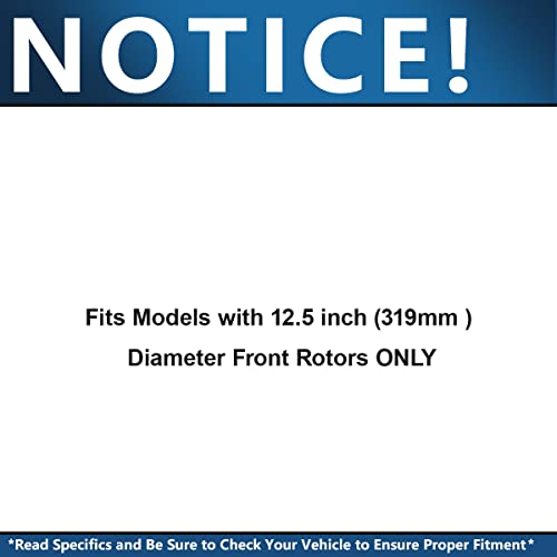 Image of Detroit Axle - Front Brake Kit for 03-09 Toyota 4Runner 05-21 Tacoma FJ Cruiser Replacement 2005 2006 2007 2008 2009 Drilled & Slotted Brakes Rotors and Ceramic Brake Pads : 12.5 inch inch Rotors