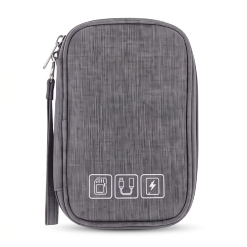 Bolsa Organizadora de Acessórios Eletrônicos Estojo Para Cabos Portátil Impermeável com 2 Camadas e Alça de Transporte Ideal para Cabos, Carregadores e Viagem -WDG COMÉRCIO