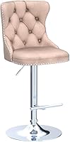 Vista 50 de Aoowow Juego de 2 taburetes de bar giratorios, taburetes de bar ajustables con respaldo de terciopelo copetudo, sillas de bar modernas tapizadas