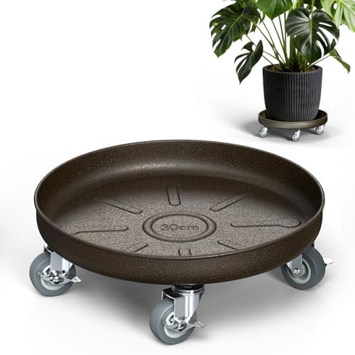 HOLKIE 12" Plant Stand with Wheels丨Total Capacity 320 lbs