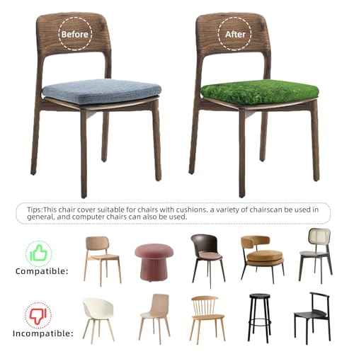 Housses de tabouret de bar vert lavables pour rénover une chaise de bar usée - 5
