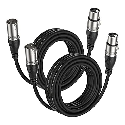 XLR Cable EBXYA Microphone Cable 5M 2Pack - Premium 3-Pin Balanced XLR Male to Female Mic Cable DMX Cable XLR Patch Cords Cover