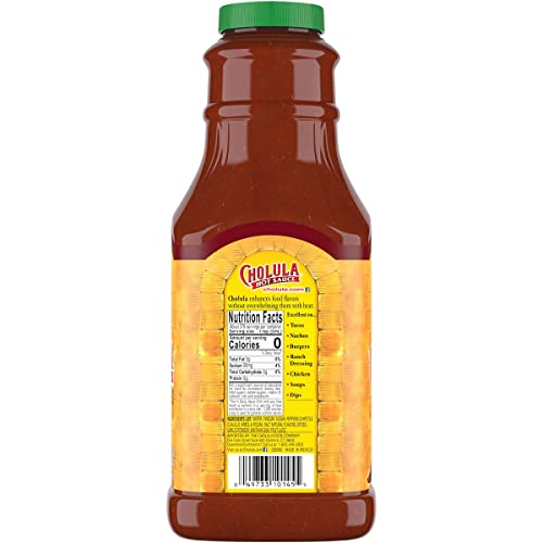 Cholula Chipotle Hot Sauce, 64 Fl Oz - One 64 Fluid Ounce Bulk Container Of Chipotle Pepper Sauce, Made With Chipotle, Arbol And Piquin Peppers, Perfect For Burgers, Wings, Hummus And More #TOP1
