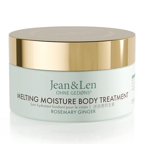 Jean & Len Melting Moisture Body Treatment Rosemary & Ginger, pour un résultat de soin parfumé, beurre corporel nourrissant, sans parabènes ni silicones, 200 ml